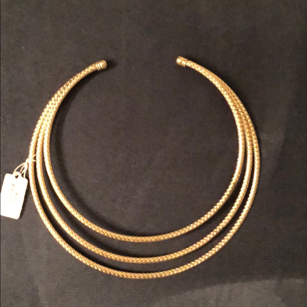 Layered gold choker necklace